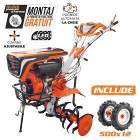 Motosapatoare RURIS 1001KSD Start + roti cauciuc 5.00-12 11 CP