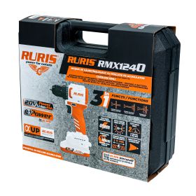 Masina de gaurit/insurubat pe acumulator RURIS RMX 1240 POWER ALFA UP {contine acumulator+incarcator}