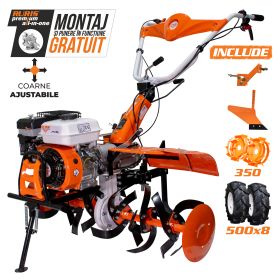 Motosapatoare RURIS 753K + roti cauciuc 5.00-8+plug+adaptor+roti metalice 350 fara manicot 7.5 CP