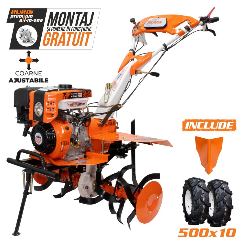 Motosapatoare RURIS 751KS Start + roti cauciuc 5.00-10+rarita 9.5 CP