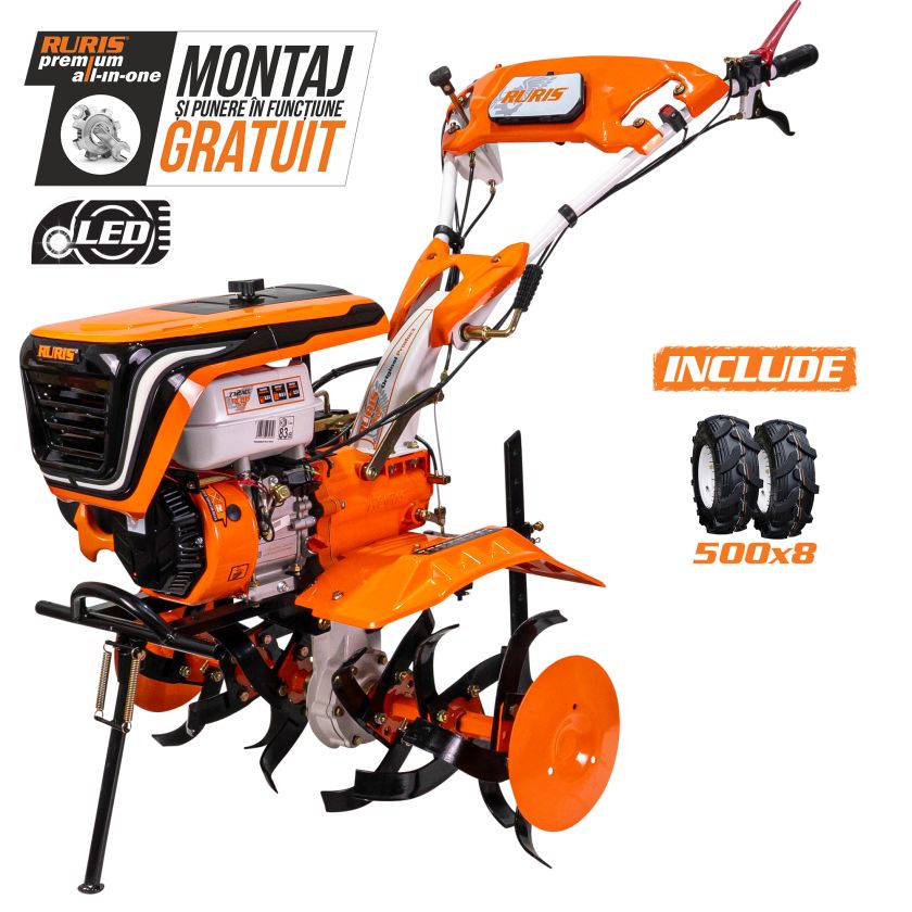 Motosapatoare RURIS 732K + roti cauciuc 5.00-8 8.5 CP
