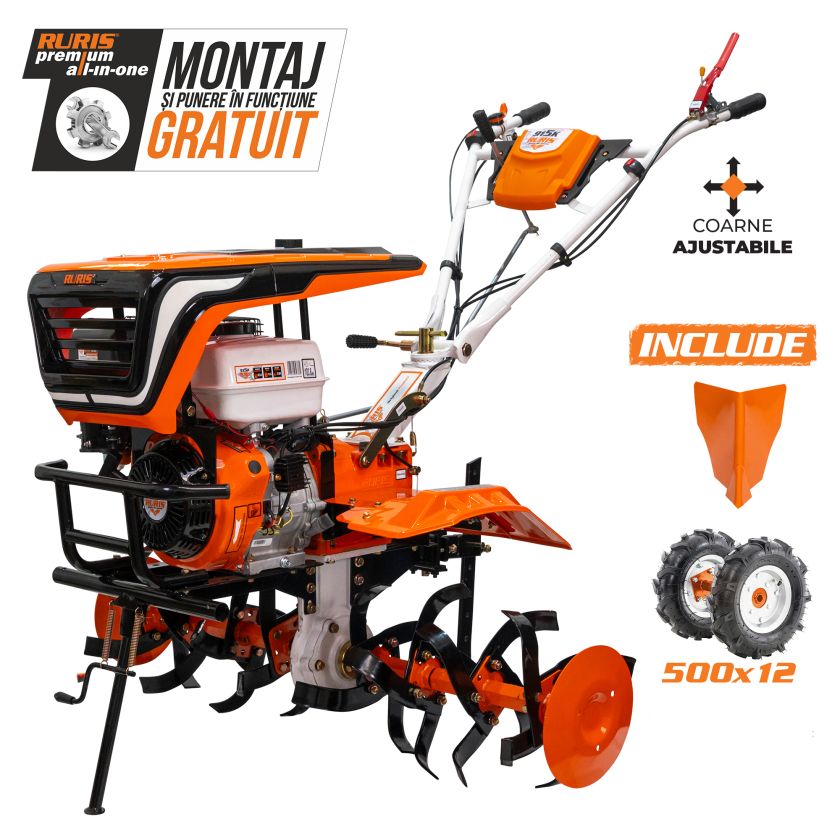Motosapatoare RURIS 915K + roti cauciuc 5.00-12+rarita 15 CP