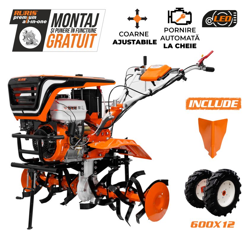 Motosapatoare RURIS 918 K PRO + roti cauciuc 6.00-12 18 CP