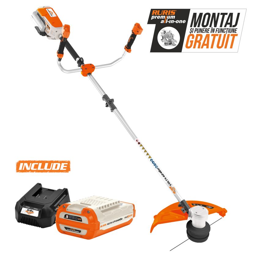 Motocoasa pe acumlator RURIS VoltX 4264 E {contine acumulator ruris alfa up 6400e+ incarcator 64e}