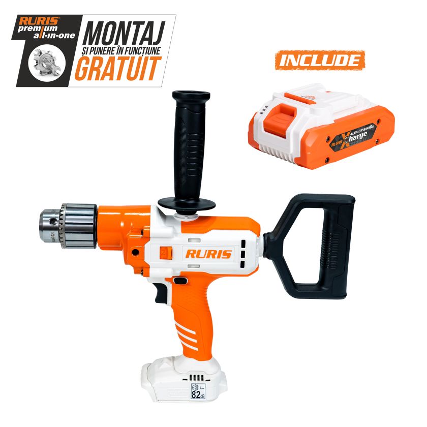 Masina de gaurit multifunctionala pe acumulator RURIS RMX 1390 POWER ALFA UP {contine acumulator 2400e x-charge}