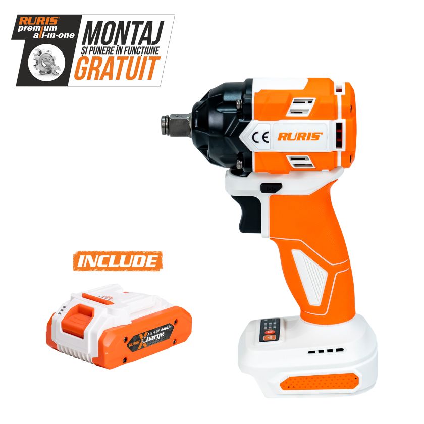 Masina de insurubat cu impact pe acumulator RURIS RMX 3500 POWER ALFA UP {contine acumulator 2400e x-charge}